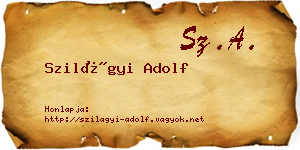 Szilágyi Adolf névjegykártya
